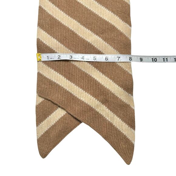 Lauren Ralph Lauren | Women | Neutral Rabbit Hair Wool Blend Stripe Scarf | OS - Picture 4 of 9
